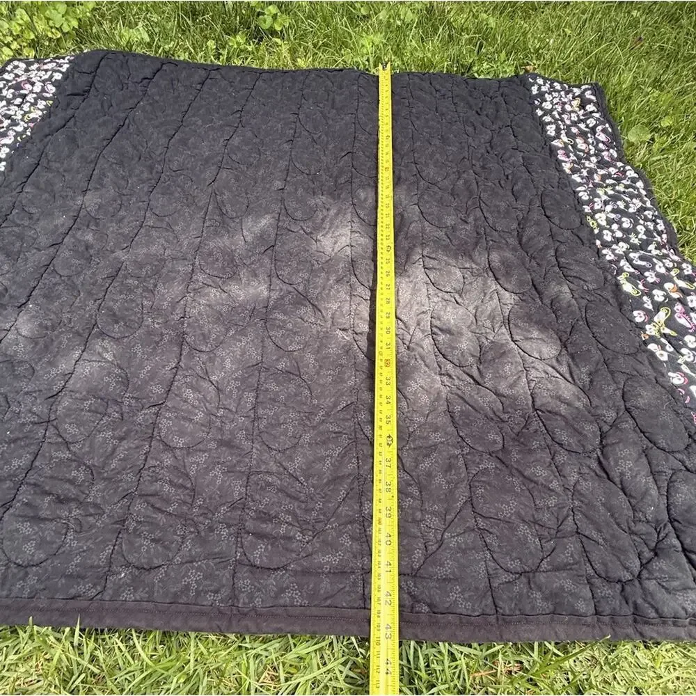 Handmade Quilt Halloween Candy Corn Front -Black Back W Bats 50” Cute!